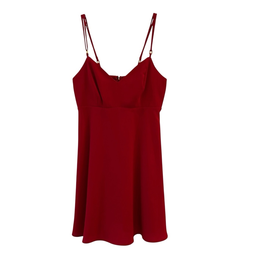 VINTAGE Rampage 90s Y2K Red Minimalist Glam Party Dress Size 3 Made in USA